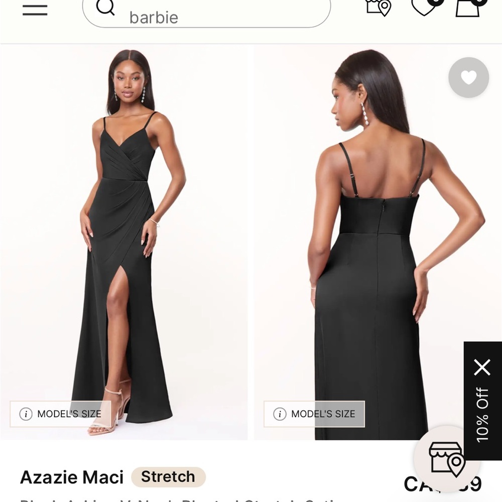 Azazie Maci Elegant Black Maxi Dress